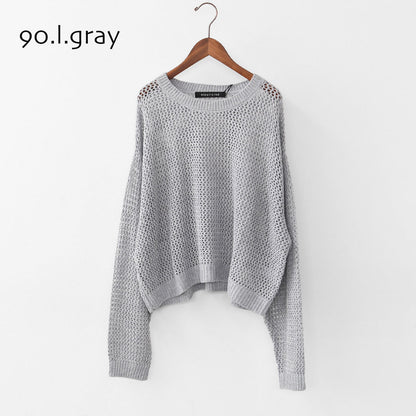 mizuiro ind [ミズイロ インド] mesh crew neck P/O [3-220093] メッシュクルーネックプルオーバー・メッシュニット・鍵編みニット・クルーネック・LADY'S [2025AW]