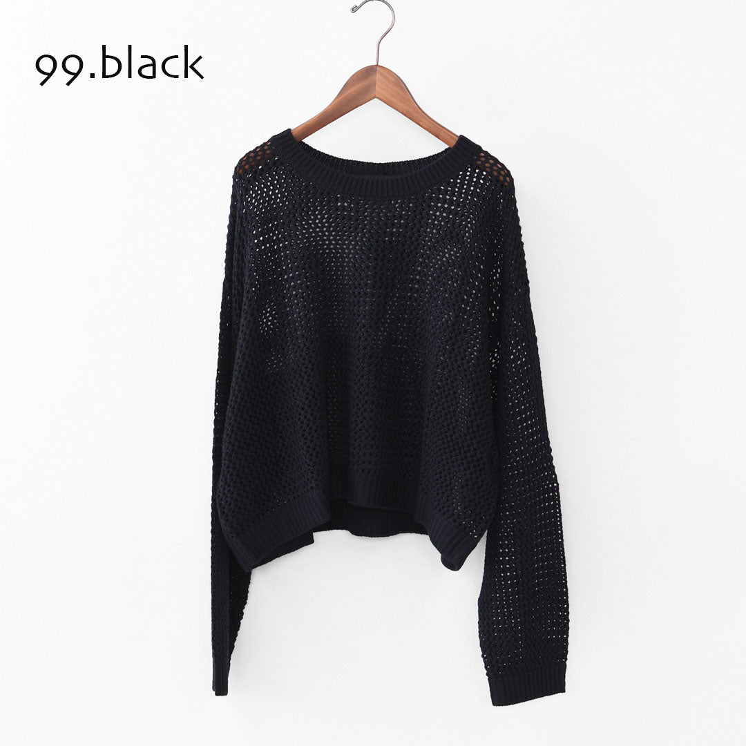 mizuiro ind [ミズイロ インド] mesh crew neck P/O [3-220093] メッシュクルーネックプルオーバー・メッシュニット・鍵編みニット・クルーネック・LADY'S [2025AW]