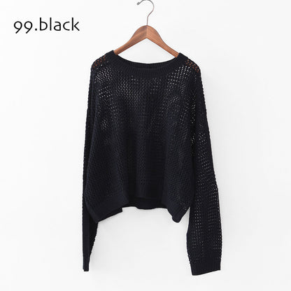 mizuiro ind [ミズイロ インド] mesh crew neck P/O [3-220093] メッシュクルーネックプルオーバー・メッシュニット・鍵編みニット・クルーネック・LADY'S [2025AW]