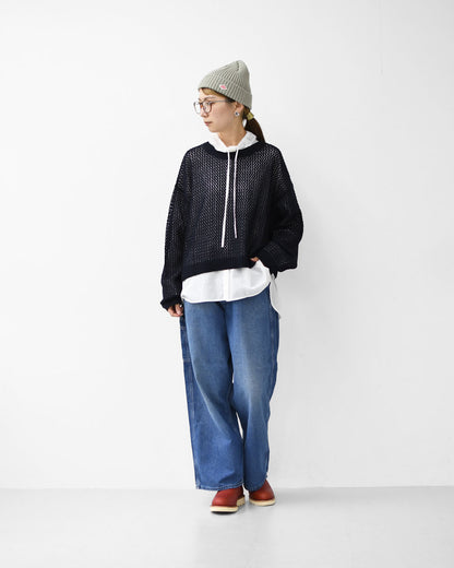 mizuiro ind [ミズイロ インド] mesh crew neck P/O [3-220093] メッシュクルーネックプルオーバー・メッシュニット・鍵編みニット・クルーネック・LADY'S [2025AW]