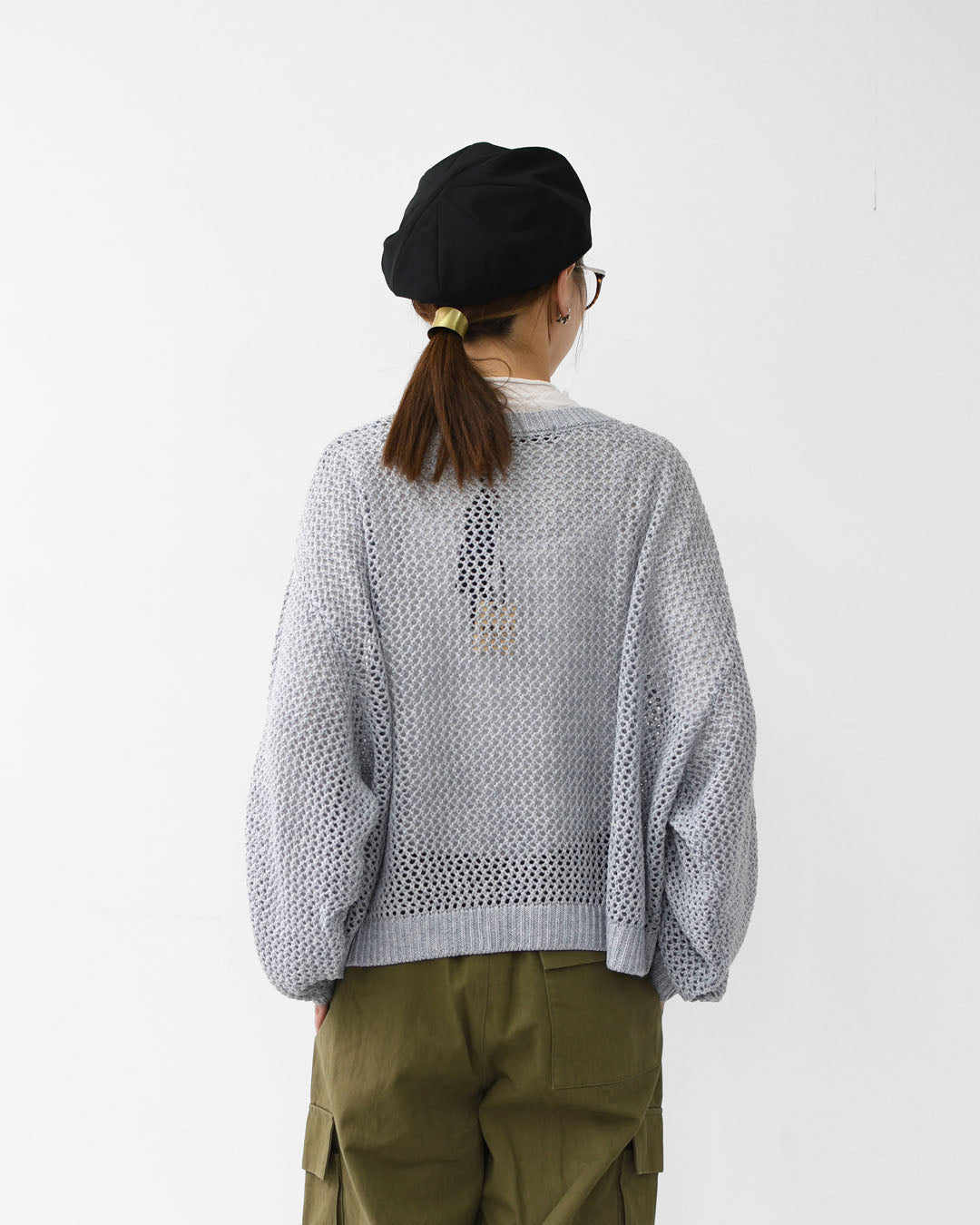 mizuiro ind [ミズイロ インド] mesh crew neck P/O [3-220093] メッシュクルーネックプルオーバー・メッシュニット・鍵編みニット・クルーネック・LADY'S [2025AW]