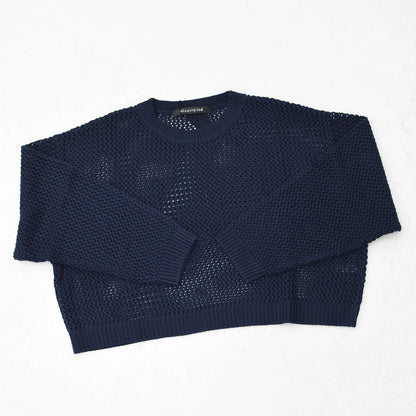 mizuiro ind [ミズイロ インド] mesh crew neck P/O [3-220093] メッシュクルーネックプルオーバー・メッシュニット・鍵編みニット・クルーネック・LADY'S [2025AW]