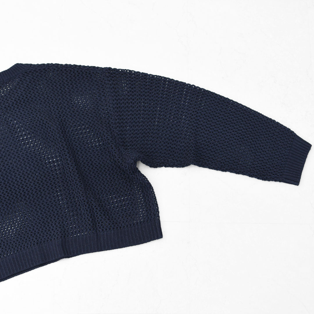 mizuiro ind [ミズイロ インド] mesh crew neck P/O [3-220093] メッシュクルーネックプルオーバー・メッシュニット・鍵編みニット・クルーネック・LADY'S [2025AW]