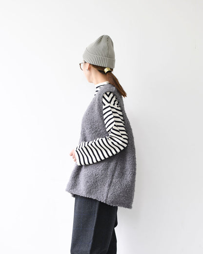 mizuiro ind [ミズイロ インド] hairly V neck vest [3-220095] へアリーVネックベスト・ベスト・Vネックベスト・ニットベスト・LADY'S [2025AW]