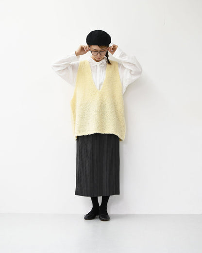 mizuiro ind [ミズイロ インド] hairly V neck vest [3-220095] へアリーVネックベスト・ベスト・Vネックベスト・ニットベスト・LADY'S [2025AW]