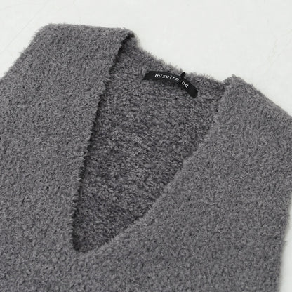mizuiro ind [ミズイロ インド] hairly V neck vest [3-220095] へアリーVネックベスト・ベスト・Vネックベスト・ニットベスト・LADY'S [2025AW]