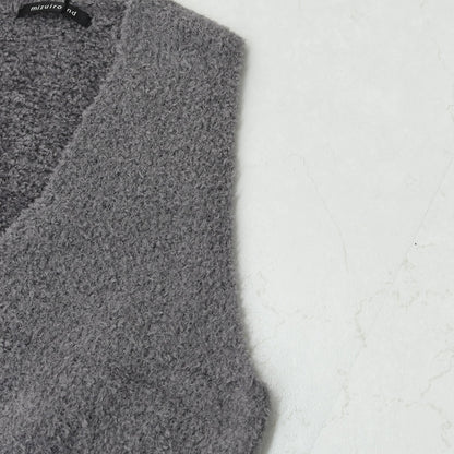 mizuiro ind [ミズイロ インド] hairly V neck vest [3-220095] へアリーVネックベスト・ベスト・Vネックベスト・ニットベスト・LADY'S [2025AW]