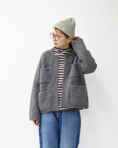 mizuiro ind [ミズイロ インド] hairly crew neck C/D with pockets [3-220100] ポケット付きヘアリークルーネックカーディガン・カーディガン・ニットカーディガン・クルーネック・ポケット付き・LADY'S [2025AW]