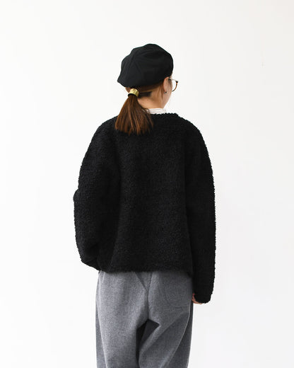 mizuiro ind [ミズイロ インド] hairly crew neck C/D with pockets [3-220100] ポケット付きヘアリークルーネックカーディガン・カーディガン・ニットカーディガン・クルーネック・ポケット付き・LADY'S [2025AW]