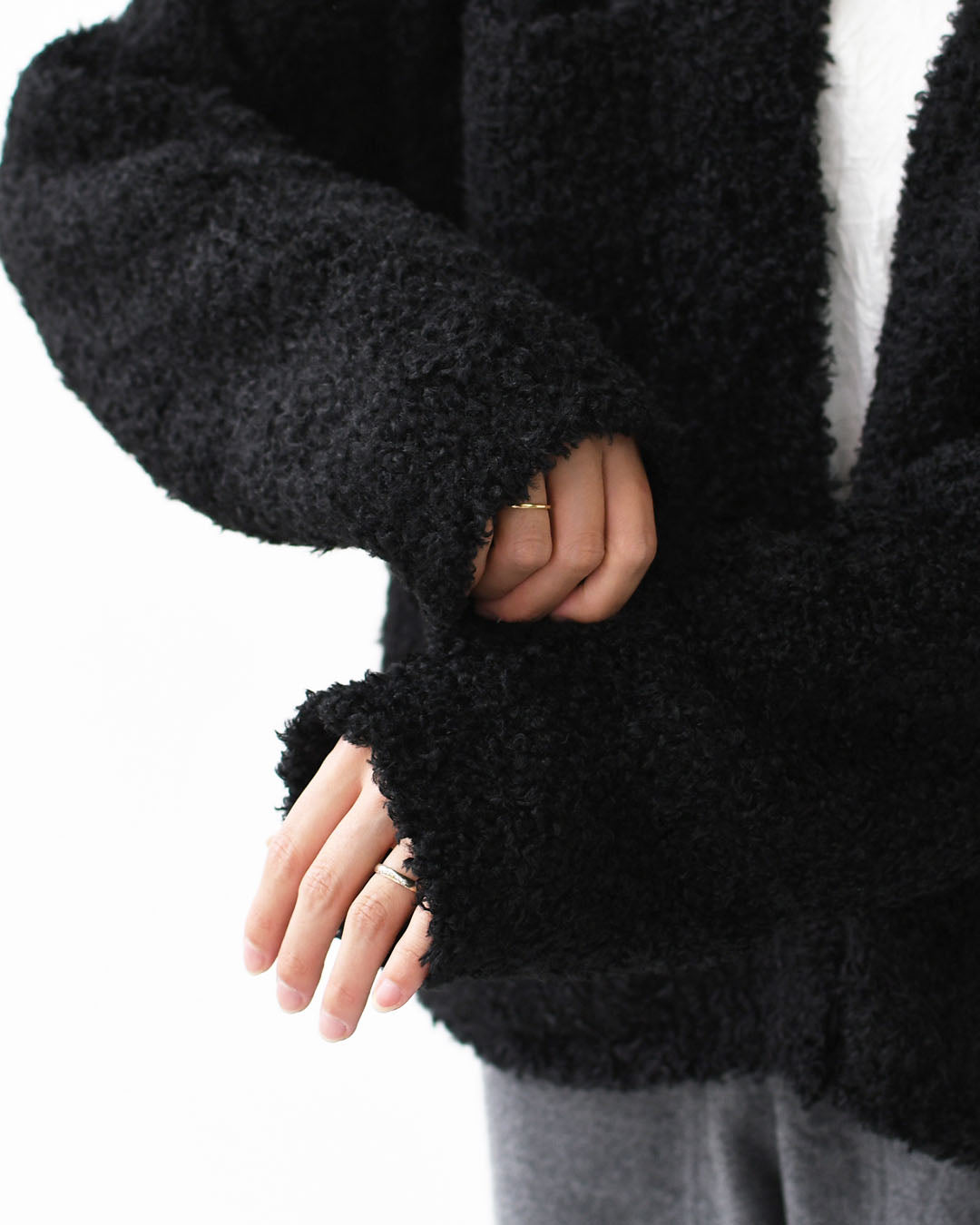 mizuiro ind [ミズイロ インド] hairly crew neck C/D with pockets [3-220100] ポケット付きヘアリークルーネックカーディガン・カーディガン・ニットカーディガン・クルーネック・ポケット付き・LADY'S [2025AW]