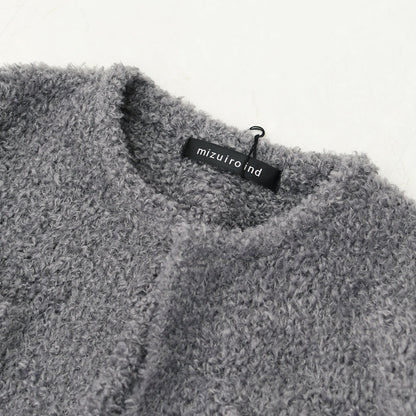 mizuiro ind [ミズイロ インド] hairly crew neck C/D with pockets [3-220100] ポケット付きヘアリークルーネックカーディガン・カーディガン・ニットカーディガン・クルーネック・ポケット付き・LADY'S [2025AW]