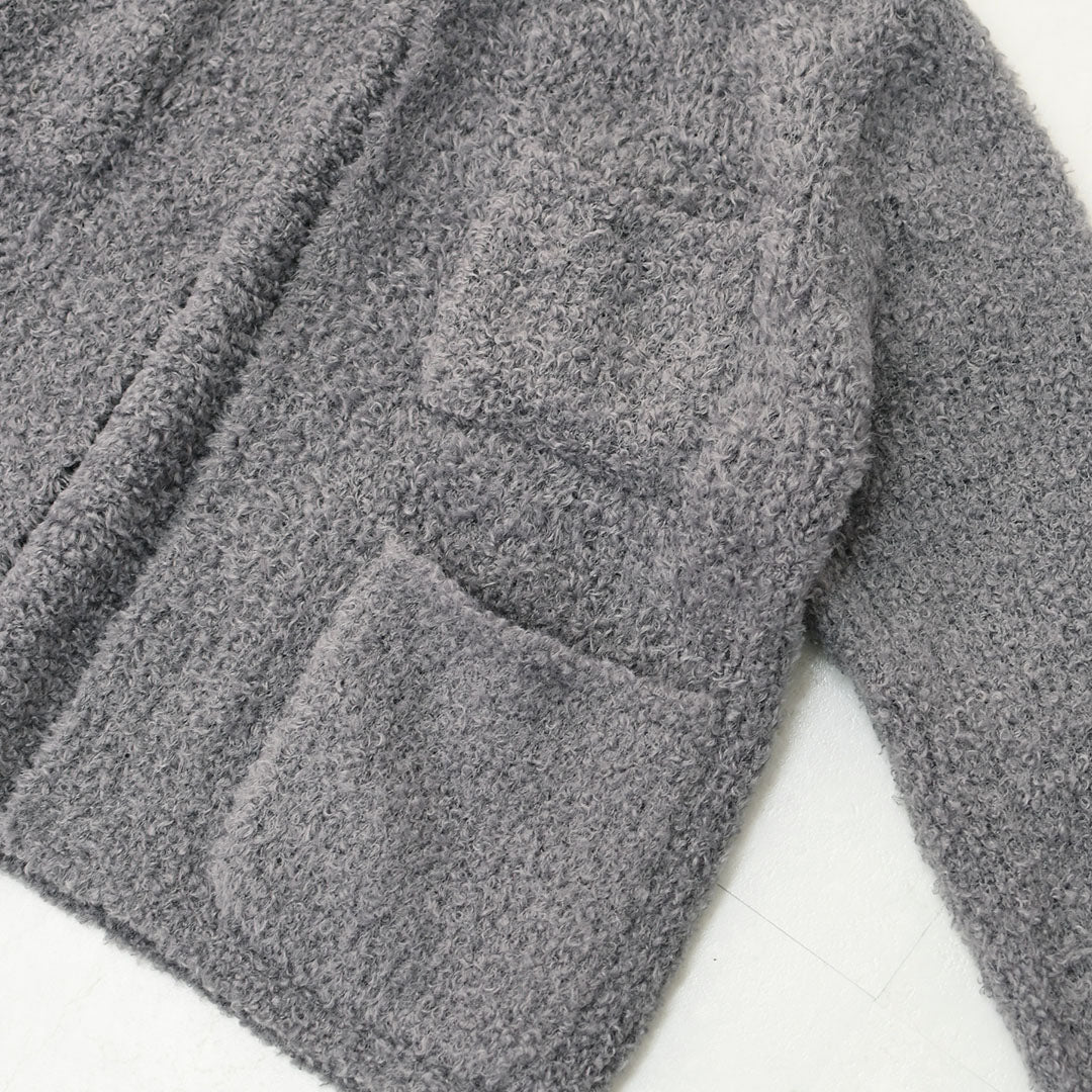 mizuiro ind [ミズイロ インド] hairly crew neck C/D with pockets [3-220100] ポケット付きヘアリークルーネックカーディガン・カーディガン・ニットカーディガン・クルーネック・ポケット付き・LADY'S [2025AW]