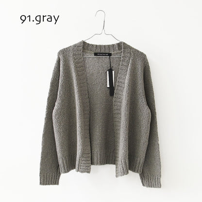mizuiro ind [ミズイロ インド] Lily-yarn V neck C/D [3-220116] リリヤーンVネックカーディガン・羽織・カジュアル・キレイめ・オープンスタイル・スラブ感・LADY'S [2026AW]