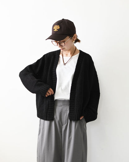 mizuiro ind [ミズイロ インド] Lily-yarn V neck C/D [3-220116] リリヤーンVネックカーディガン・羽織・カジュアル・キレイめ・オープンスタイル・スラブ感・LADY'S [2026AW]