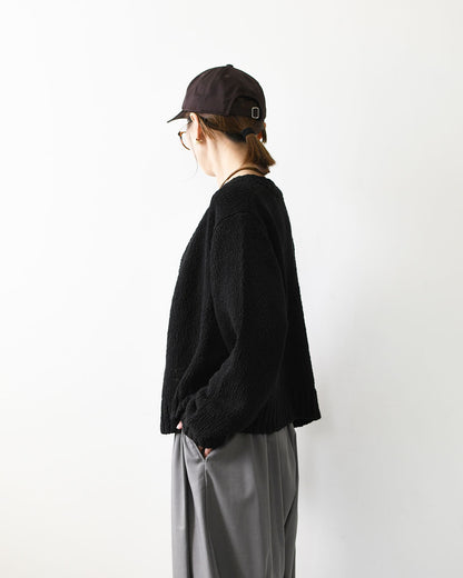 mizuiro ind [ミズイロ インド] Lily-yarn V neck C/D [3-220116] リリヤーンVネックカーディガン・羽織・カジュアル・キレイめ・オープンスタイル・スラブ感・LADY'S [2026AW]