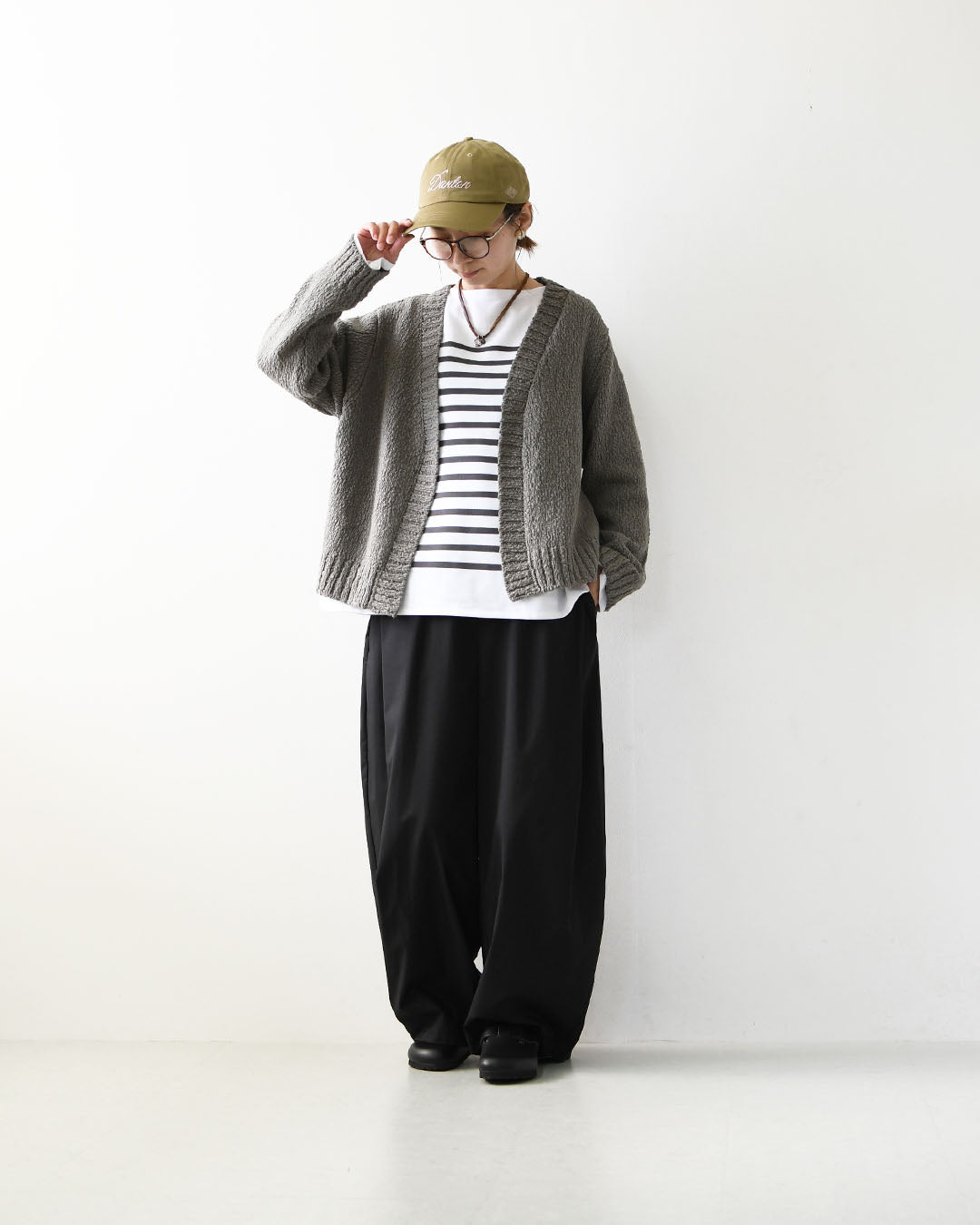 mizuiro ind [ミズイロ インド] Lily-yarn V neck C/D [3-220116] リリヤーンVネックカーディガン・羽織・カジュアル・キレイめ・オープンスタイル・スラブ感・LADY'S [2026AW]