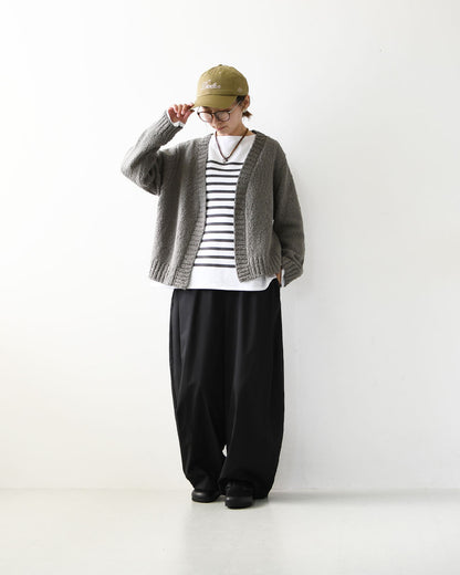 mizuiro ind [ミズイロ インド] Lily-yarn V neck C/D [3-220116] リリヤーンVネックカーディガン・羽織・カジュアル・キレイめ・オープンスタイル・スラブ感・LADY'S [2026AW]