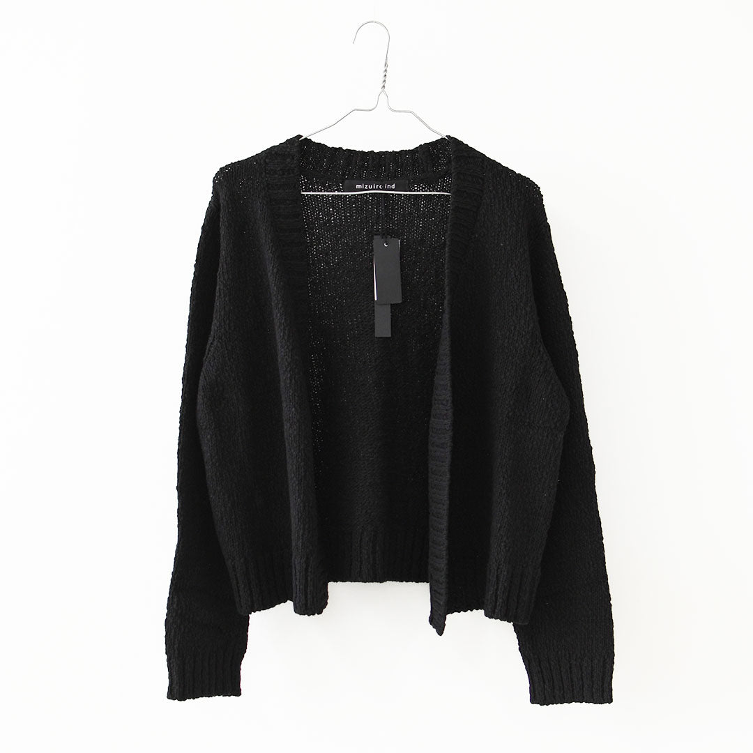 mizuiro ind [ミズイロ インド] Lily-yarn V neck C/D [3-220116] リリヤーンVネックカーディガン・羽織・カジュアル・キレイめ・オープンスタイル・スラブ感・LADY'S [2026AW]