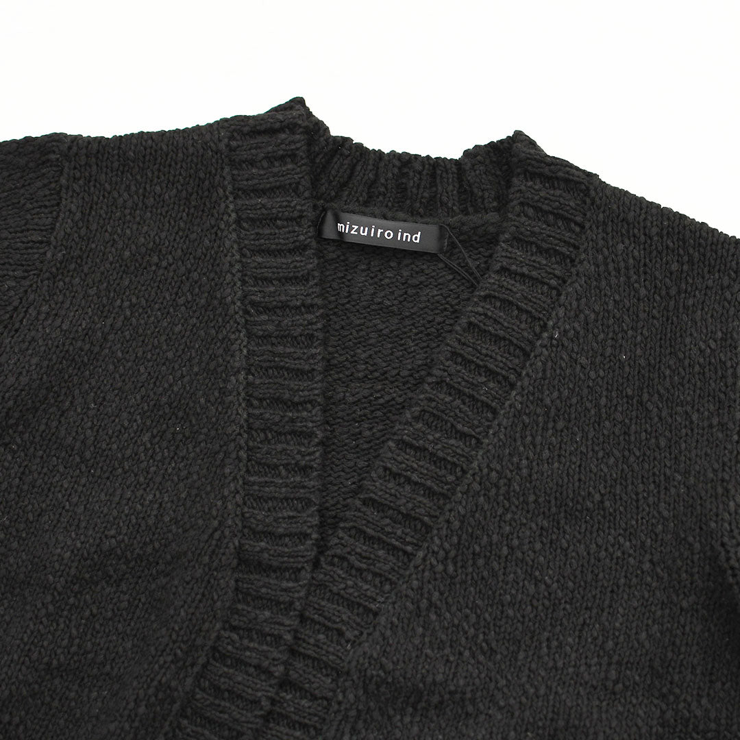 mizuiro ind [ミズイロ インド] Lily-yarn V neck C/D [3-220116] リリヤーンVネックカーディガン・羽織・カジュアル・キレイめ・オープンスタイル・スラブ感・LADY'S [2026AW]