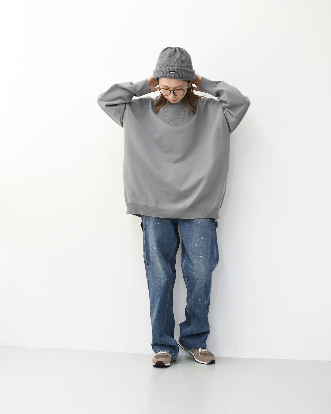 mizuiro ind [ミズイロ インド] crew neck wide P/O [3-220122] クルーネックワイドプルオーバー [2025AW]