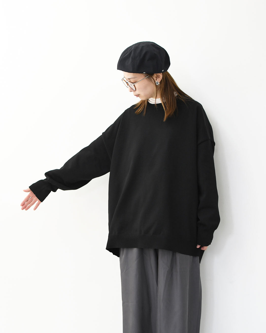 mizuiro ind [ミズイロ インド] crew neck wide P/O [3-220122] クルーネックワイドプルオーバー [2025AW]