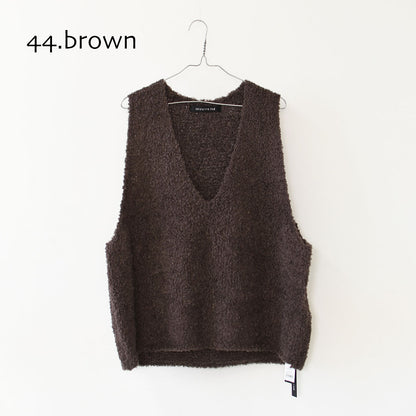 mizuiro ind [ミズイロ インド] hairy yarn V neck P/O [3-220159] ヘアリー ヤーン ブイネック プルオーバー・ベスト・ワイドシルエット・LADY'S [2026AW]
