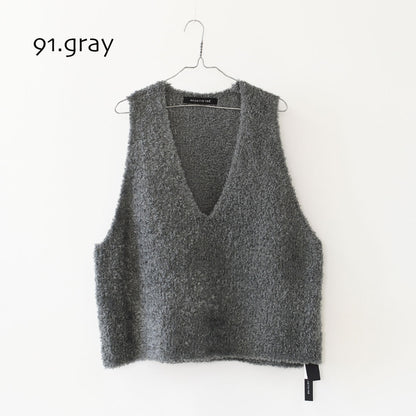 mizuiro ind [ミズイロ インド] hairy yarn V neck P/O [3-220159] ヘアリー ヤーン ブイネック プルオーバー・ベスト・ワイドシルエット・LADY'S [2026AW]