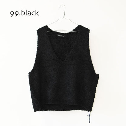 mizuiro ind [ミズイロ インド] hairy yarn V neck P/O [3-220159] ヘアリー ヤーン ブイネック プルオーバー・ベスト・ワイドシルエット・LADY'S [2026AW]