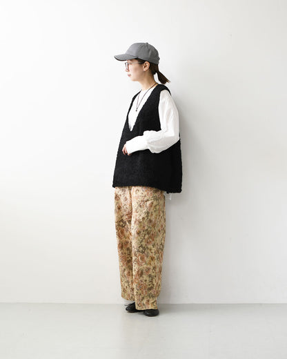 mizuiro ind [ミズイロ インド] hairy yarn V neck P/O [3-220159] ヘアリー ヤーン ブイネック プルオーバー・ベスト・ワイドシルエット・LADY'S [2026AW]