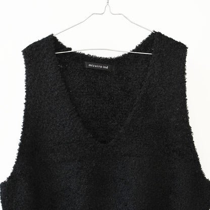 mizuiro ind [ミズイロ インド] hairy yarn V neck P/O [3-220159] ヘアリー ヤーン ブイネック プルオーバー・ベスト・ワイドシルエット・LADY'S [2026AW]