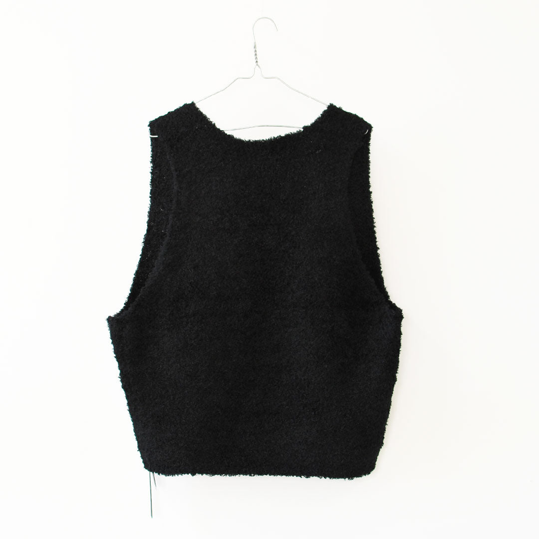 mizuiro ind [ミズイロ インド] hairy yarn V neck P/O [3-220159] ヘアリー ヤーン ブイネック プルオーバー・ベスト・ワイドシルエット・LADY'S [2026AW]