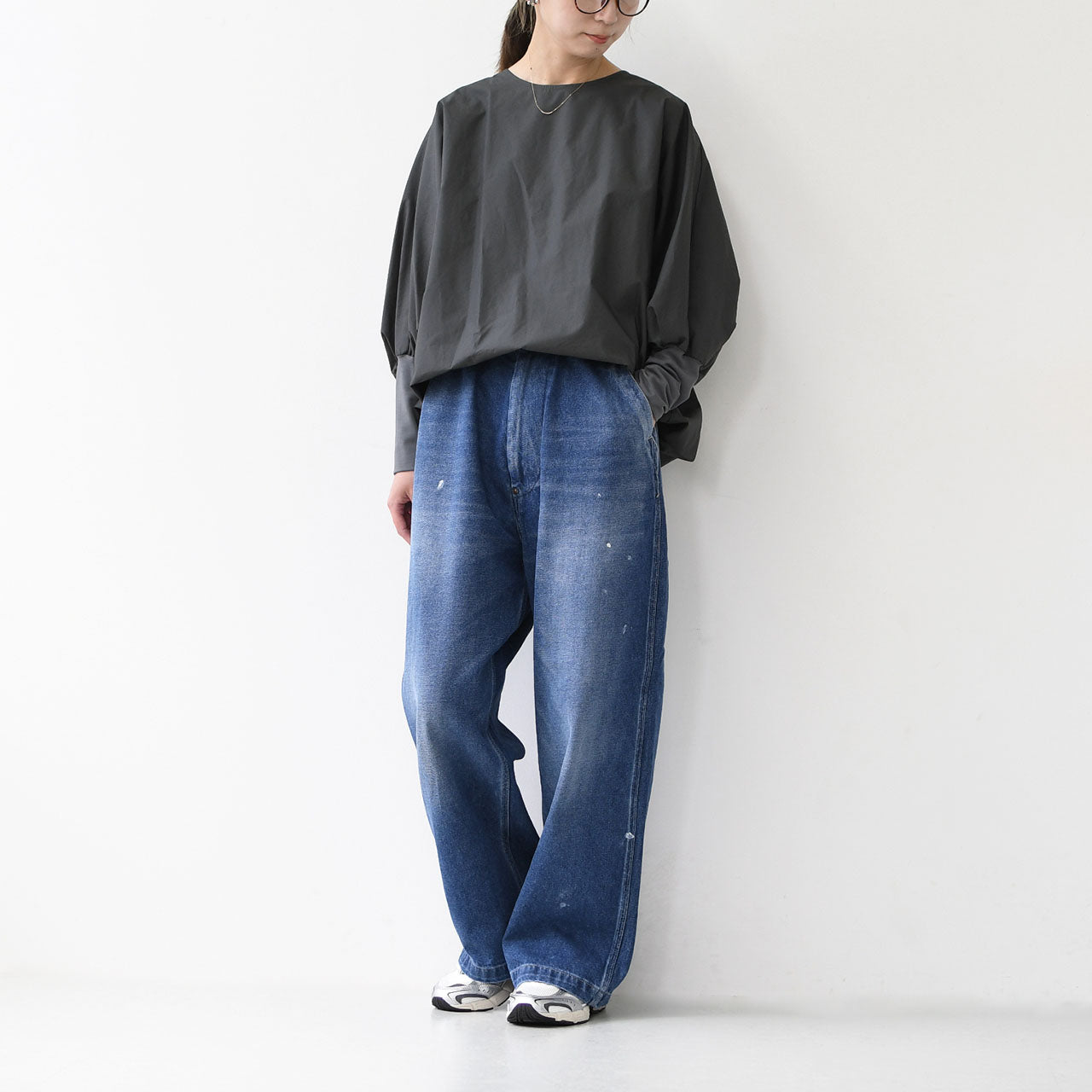 mizuiro ind [ミズイロ インド] crew neck cocoon P/O [3-230082] クルーネックコクーンプルオーバー [2025AW]