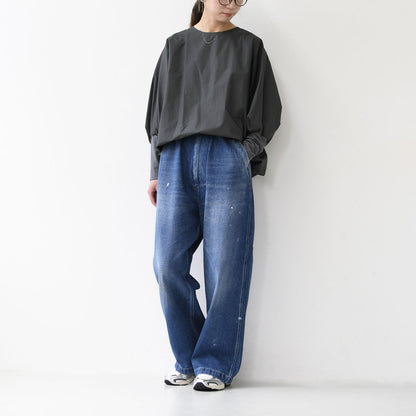mizuiro ind [ミズイロ インド] crew neck cocoon P/O [3-230082] クルーネックコクーンプルオーバー [2025AW]