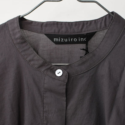 mizuiro ind [ミズイロ インド] pin tucked puff slv shirt [3-230083] ピンタックパフスリーブシャツ・コットンシャツ・スタンドカラー・パフスリーブ袖・長袖・LADY'S [2025AW]