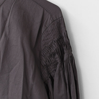 mizuiro ind [ミズイロ インド] pin tucked puff slv shirt [3-230083] ピンタックパフスリーブシャツ・コットンシャツ・スタンドカラー・パフスリーブ袖・長袖・LADY'S [2025AW]