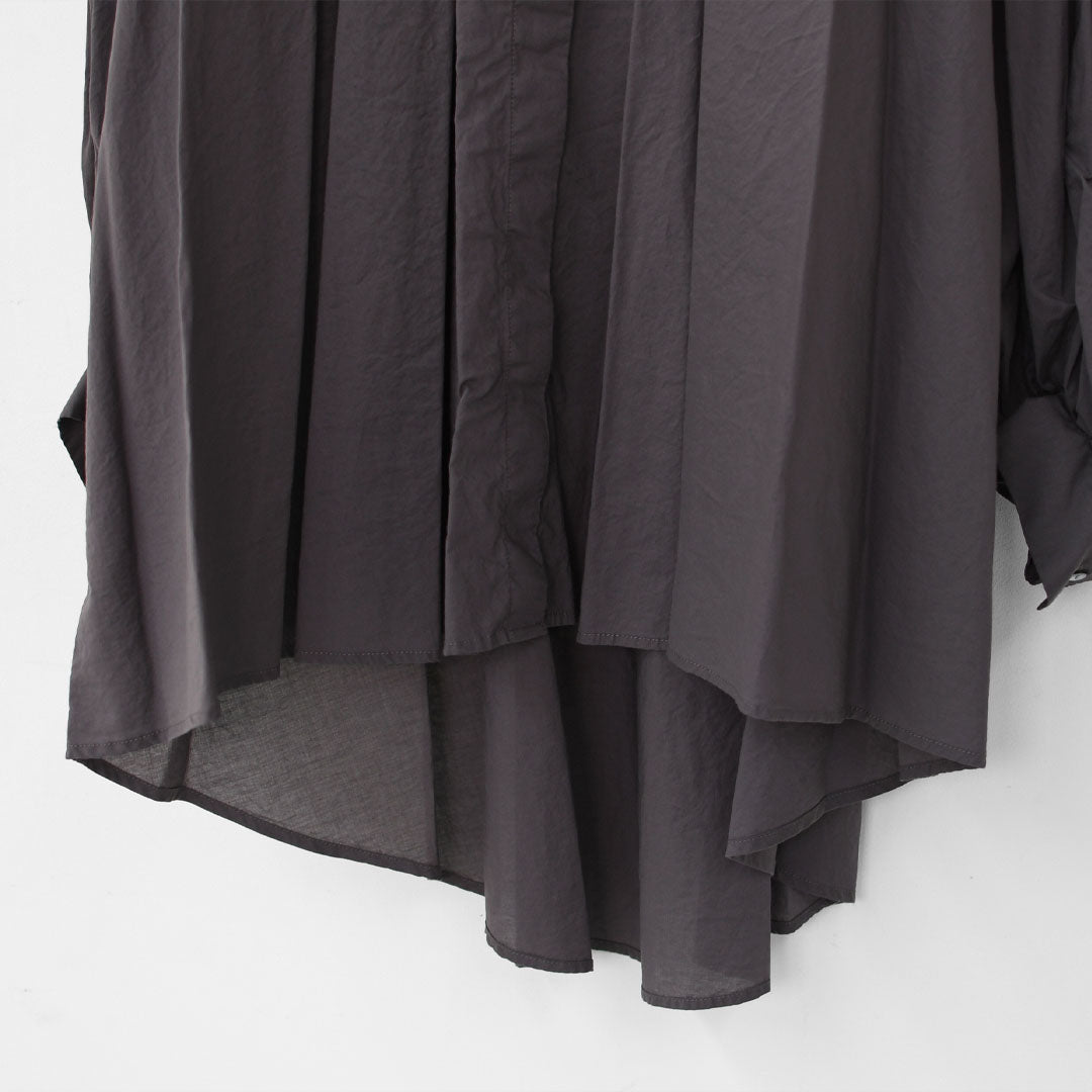 mizuiro ind [ミズイロ インド] pin tucked puff slv shirt [3-230083] ピンタックパフスリーブシャツ・コットンシャツ・スタンドカラー・パフスリーブ袖・長袖・LADY'S [2025AW]