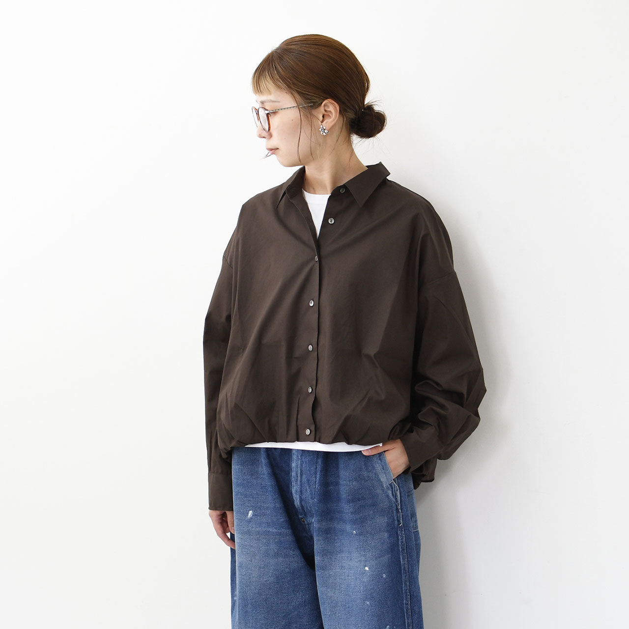 mizuiro ind [ミズイロ インド] ballon shirt [3-230094] バルーンシャツ [2025AW]