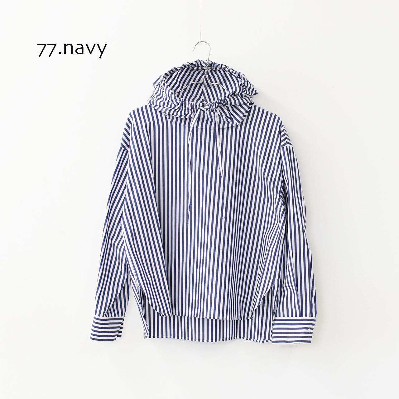 mizuiro ind [ミズイロ インド] stripe hooded shirt [3-230100] ストライプフーデッドシャツ [2025AW]