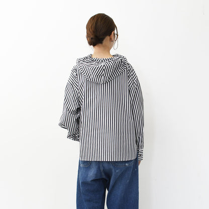 mizuiro ind [ミズイロ インド] stripe hooded shirt [3-230100] ストライプフーデッドシャツ [2025AW]