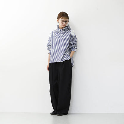 mizuiro ind [ミズイロ インド] stripe hooded shirt [3-230100] ストライプフーデッドシャツ [2025AW]