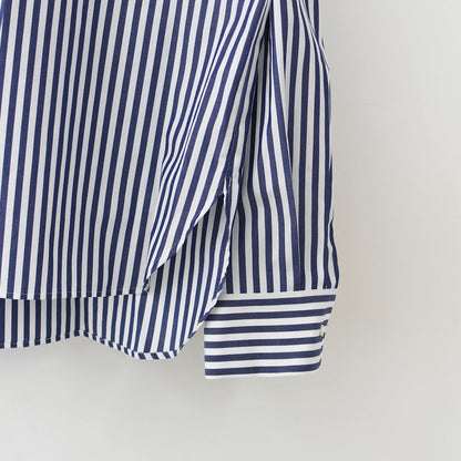 mizuiro ind [ミズイロ インド] stripe hooded shirt [3-230100] ストライプフーデッドシャツ [2025AW]