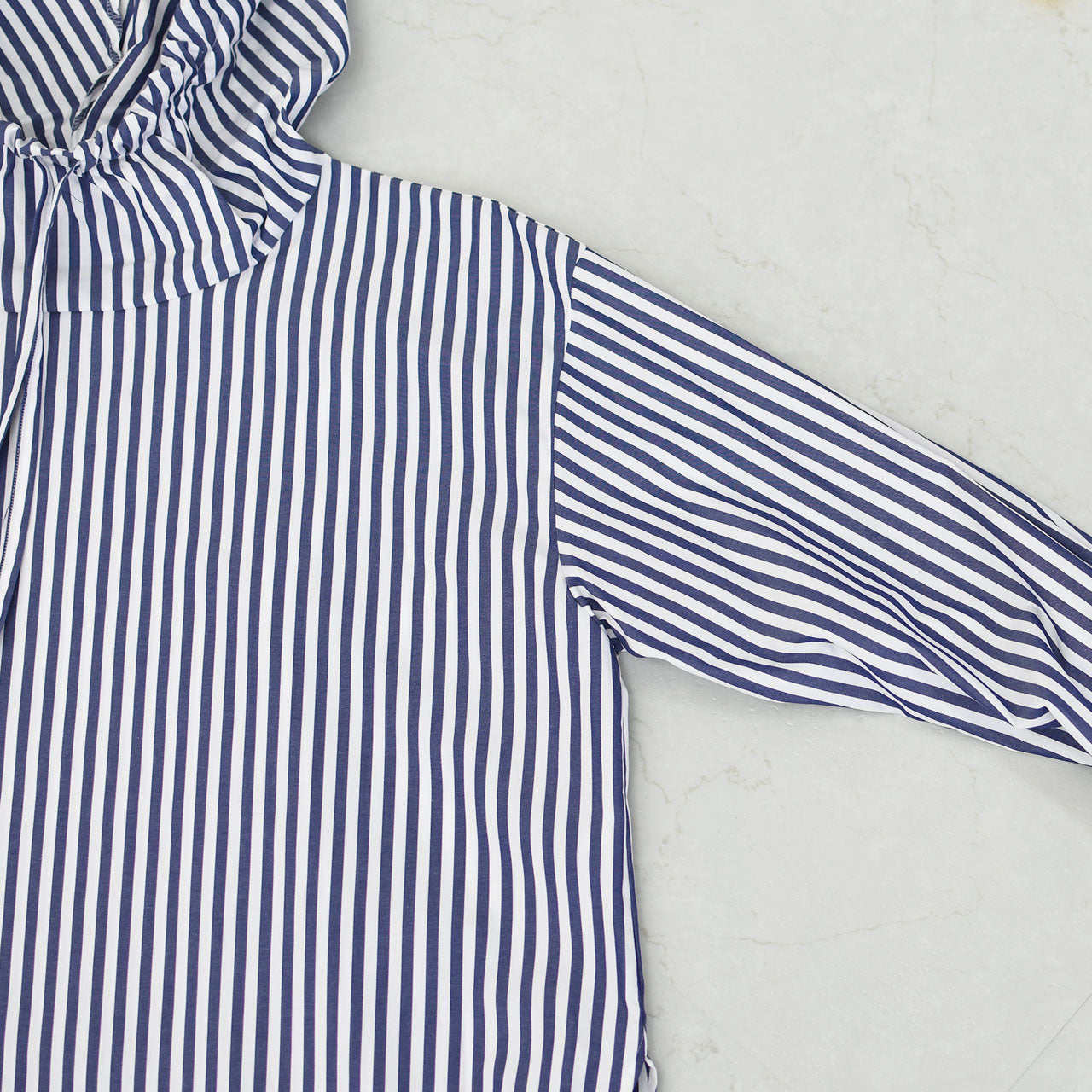 mizuiro ind [ミズイロ インド] stripe hooded shirt [3-230100] ストライプフーデッドシャツ [2025AW]