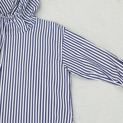 mizuiro ind [ミズイロ インド] stripe hooded shirt [3-230100] ストライプフーデッドシャツ [2025AW]