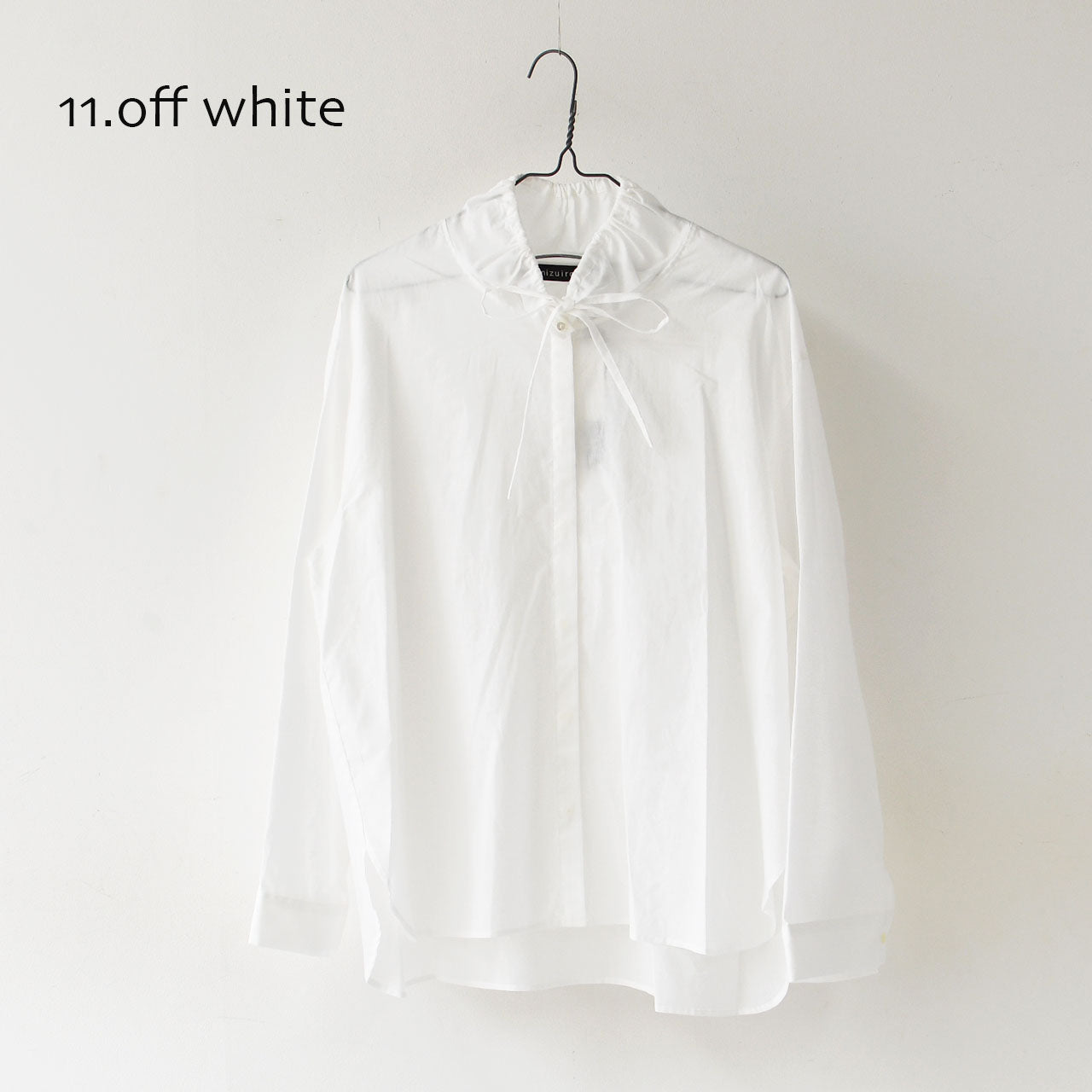 mizuiro ind [ミズイロ インド] gathered stand collar shirt [3-230106] ギャザースタンドカラーシャツ [2025AW]