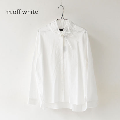 mizuiro ind [ミズイロ インド] gathered stand collar shirt [3-230106] ギャザースタンドカラーシャツ [2025AW]