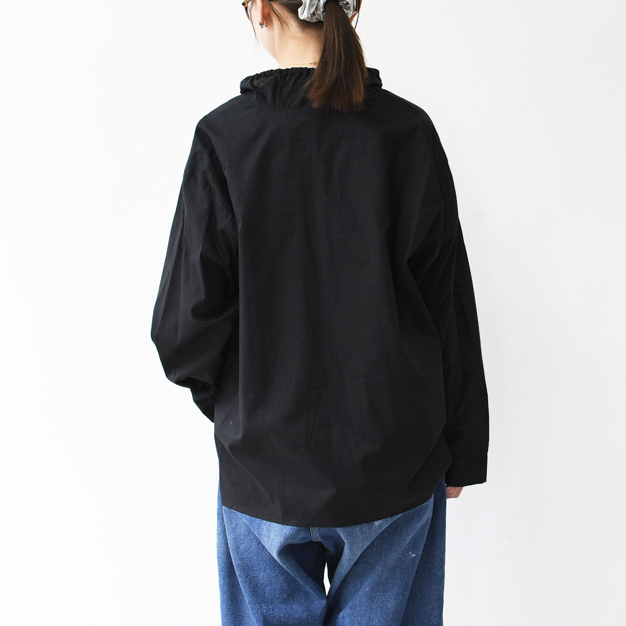 mizuiro ind [ミズイロ インド] gathered stand collar shirt [3-230106] ギャザースタンドカラーシャツ [2025AW]