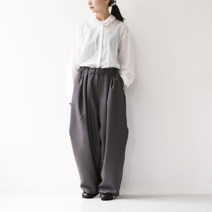 mizuiro ind [ミズイロ インド] gathered stand collar shirt [3-230106] ギャザースタンドカラーシャツ [2025AW]