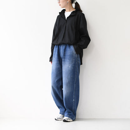 mizuiro ind [ミズイロ インド] gathered stand collar shirt [3-230106] ギャザースタンドカラーシャツ [2025AW]