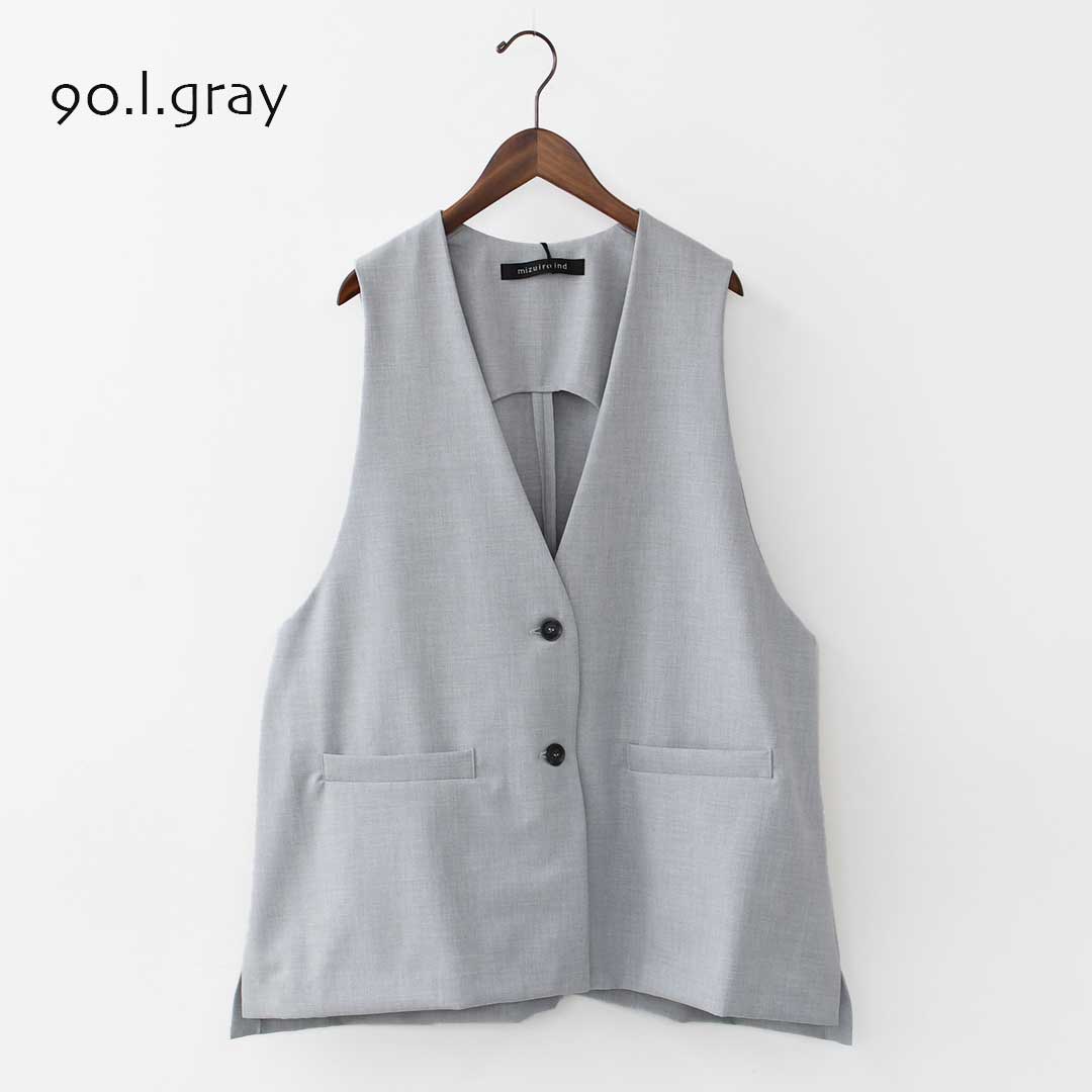mizuiro ind [ミズイロ インド] deep V neck wide vest [3-230108] ディープVネックワイドベスト・ベスト・Vネックベスト・ワイドシルエット・ゆったりシルエット・LADY'S [2025AW]
