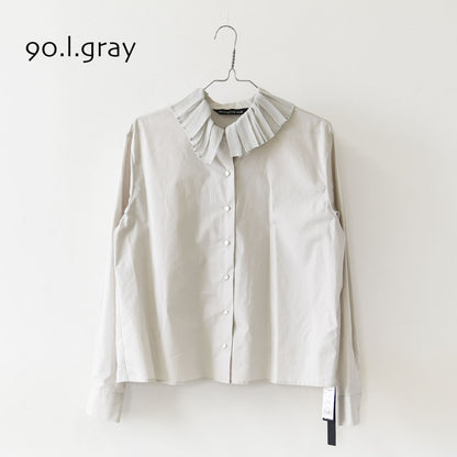 mizuiro ind [ミズイロ インド] pleats collar shirt [3-230124] プリーツ カラー シャツ・プリーツ襟・無地・シンプル・キレイめ・LADY'S [2026AW]